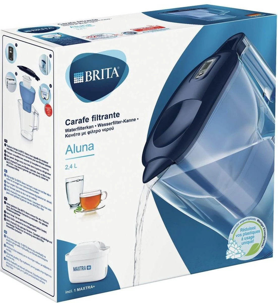 BRITA Fill&enjoy Aluna Cool Waterfilterkan - Blue 4 BRITA Fill&enjoy Aluna Cool Waterfilterkan - Blue - Afbeelding 4