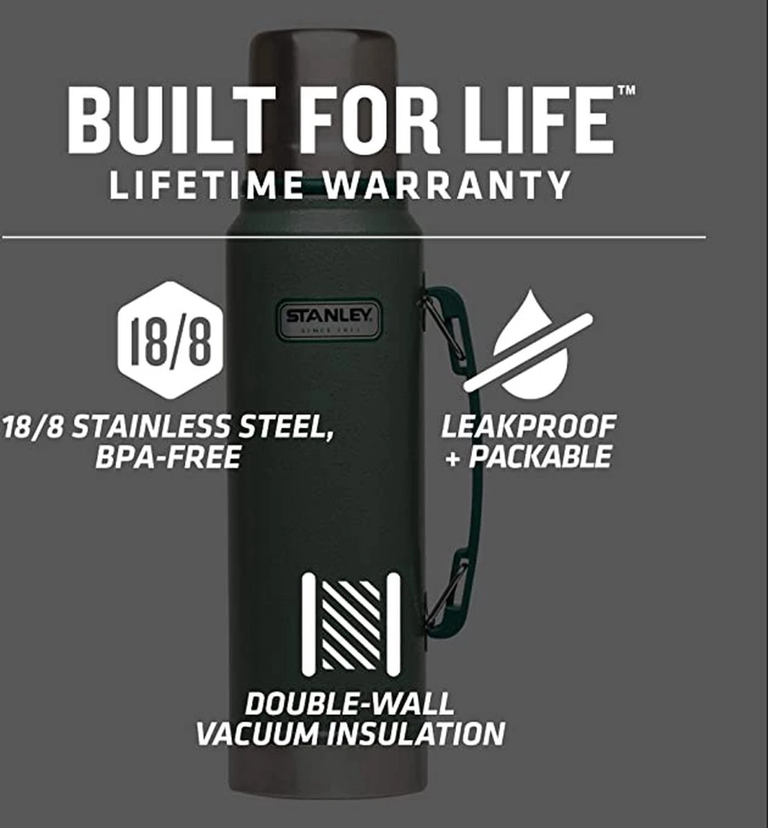 Stanley Trigger-Action Travel Mug 0.35L - Thermosfles - Hammertone Green 4 Stanley Trigger-Action Travel Mug 0.35L - Thermosfles - Hammertone Green - Afbeelding 4