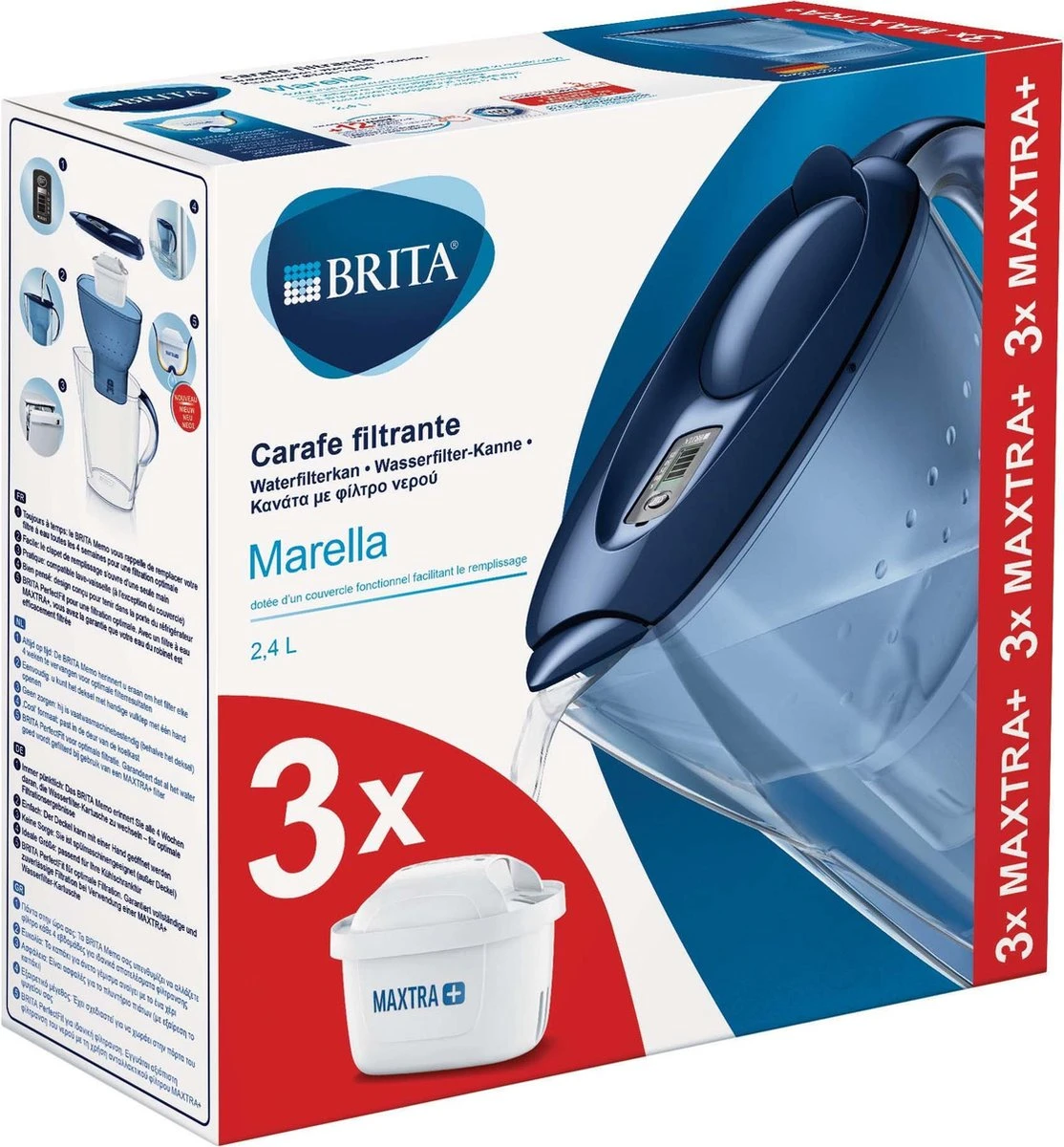 BRITA - Waterfilterkan Marella Cool - Blauw - 2,4L + 3 MAXTRA+ Waterfilterpatronen 7 BRITA - Waterfilterkan Marella Cool - Blauw - 2,4L + 3 MAXTRA+ Waterfilterpatronen - Afbeelding 7