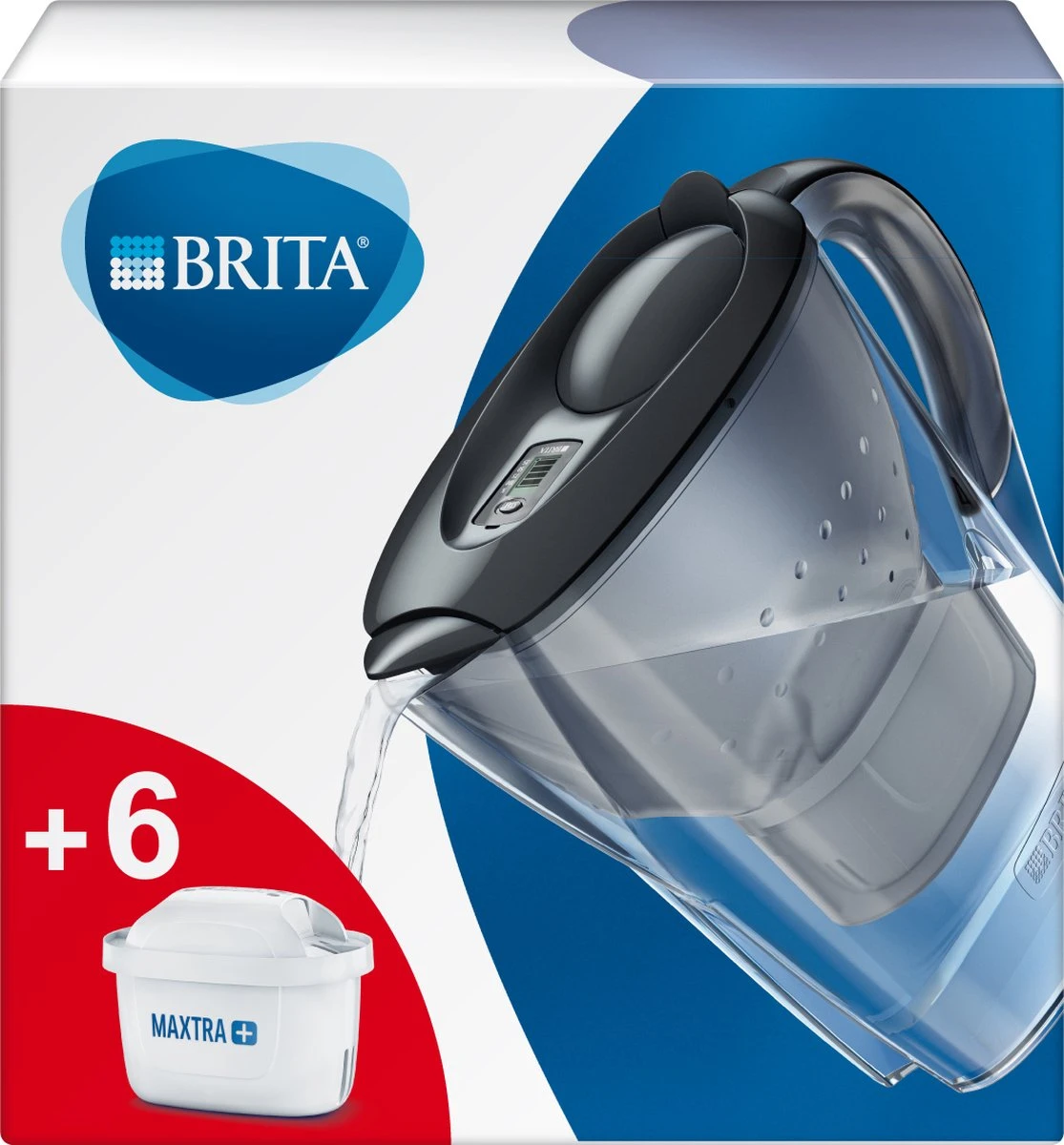 BRITA - Waterfilterkan Marella Cool - Grafiet - 2,4L + 6 MAXTRA+ Waterfilterpatronen 2 BRITA - Waterfilterkan Marella Cool - Grafiet - 2,4L + 6 MAXTRA+ Waterfilterpatronen - Afbeelding 2