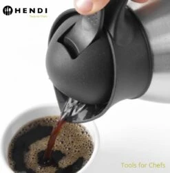 Hendi Thermoskan 2 Liter - Isoleerkan Met Drukknop - Zwart - Ø14,5x(H)26cm -Ketelwinkel 1174x1200