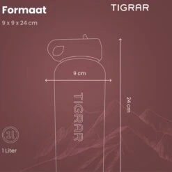 Tigrar - Waterfles Met Rietje - Drinkfles 1 Liter - Thermosfles - RVS - Rood - Incl. Extra Dop, 3 Rietjes En Reiniger -Ketelwinkel 1198x1200 2