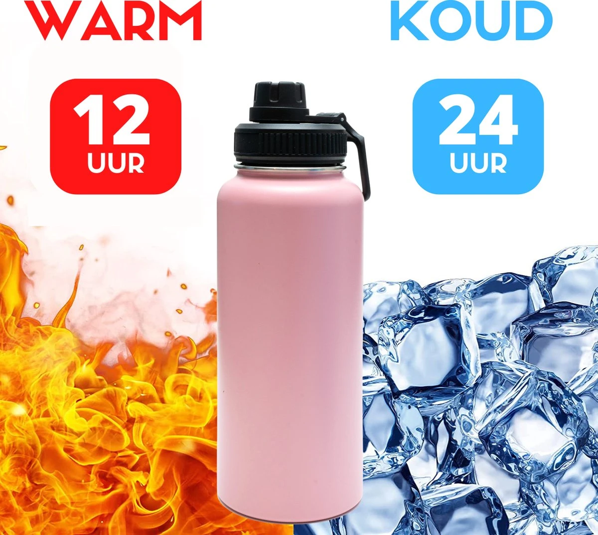 Thermosfles - Pastel Pink - 1 Liter - Extra Dop Met Rietje & Drinktuit - Thermosflessen - Isoleerfles - BPA Vrij - Lekvrij - Thermosfles 1 Liter - Isoleerfles 1 Liter - Thermoskan - Isoleerbeker - Thermosbeker 2 Thermosfles - Pastel Pink - 1 Liter - Extra Dop Met Rietje & Drinktuit - Thermosflessen - Isoleerfles - BPA Vrij - Lekvrij - Thermosfles 1 Liter - Isoleerfles 1 Liter - Thermoskan - Isoleerbeker - Thermosbeker - Afbeelding 2