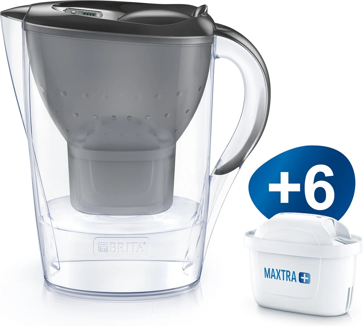 BRITA - Waterfilterkan Marella Cool - Grafiet - 2,4L + 6 MAXTRA+ Waterfilterpatronen 1 BRITA - Waterfilterkan Marella Cool - Grafiet - 2,4L + 6 MAXTRA+ Waterfilterpatronen