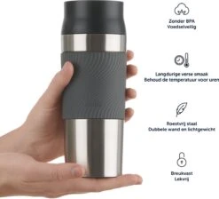 Blumtal Thermosbeker Classic - Lekvrij, BPA-Vrij En Vaatwasserbestendig - Hoge Kwaliteit Thermosfles Met Quick-Press Sluiting - Travel Mug 350 Ml - Roze -Ketelwinkel 1200x1089