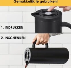 Silberthal - Thermoskan - 1 L - Dubbelwandig - Isoleerkan - Thermofles Koud En Warm - Cadeau -Ketelwinkel 1200x1148