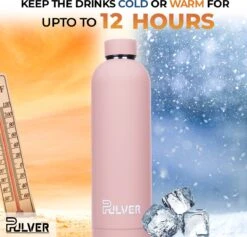 Pulver - RVS Thermosfles / Drinkfles – BPA Vrij – 750 Ml - Waterfles Met Draaidop – Drinkfles – Dubbele Isolatie - Rubberen Coating- Licht Roze -Ketelwinkel 1200x1150 2
