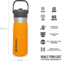 Stanley The IceFlow™ Flip Straw Water Bottle 0,65L - Thermosfles - Saffron -Ketelwinkel 1200x1170 2