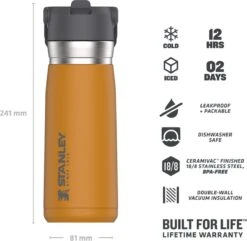 Stanley The IceFlow™ Flip Straw Water Bottle 0,65L - Thermosfles - Saffron -Ketelwinkel 1200x1170 3