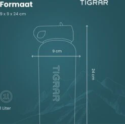 Tigrar - Waterfles - Drinkfles - Thermosfles 1 Liter Dubbelwandig - RVS - (Staal) Blauw - Incl. Extra Dop 3 Rietjes En Reiniger -Ketelwinkel 1200x1186 2