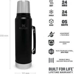 Stanley The Legendary Classic Bottle 1,00L - Thermosfles - Matte Black 18 Stanley The Legendary Classic Bottle 1,00L - Thermosfles - Matte Black -Ketelwinkel 1200x1196 1