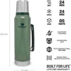 Stanley The Legendary Classic Bottle 1,00L - Thermosfles - Hammertone Green -Ketelwinkel 1200x1196