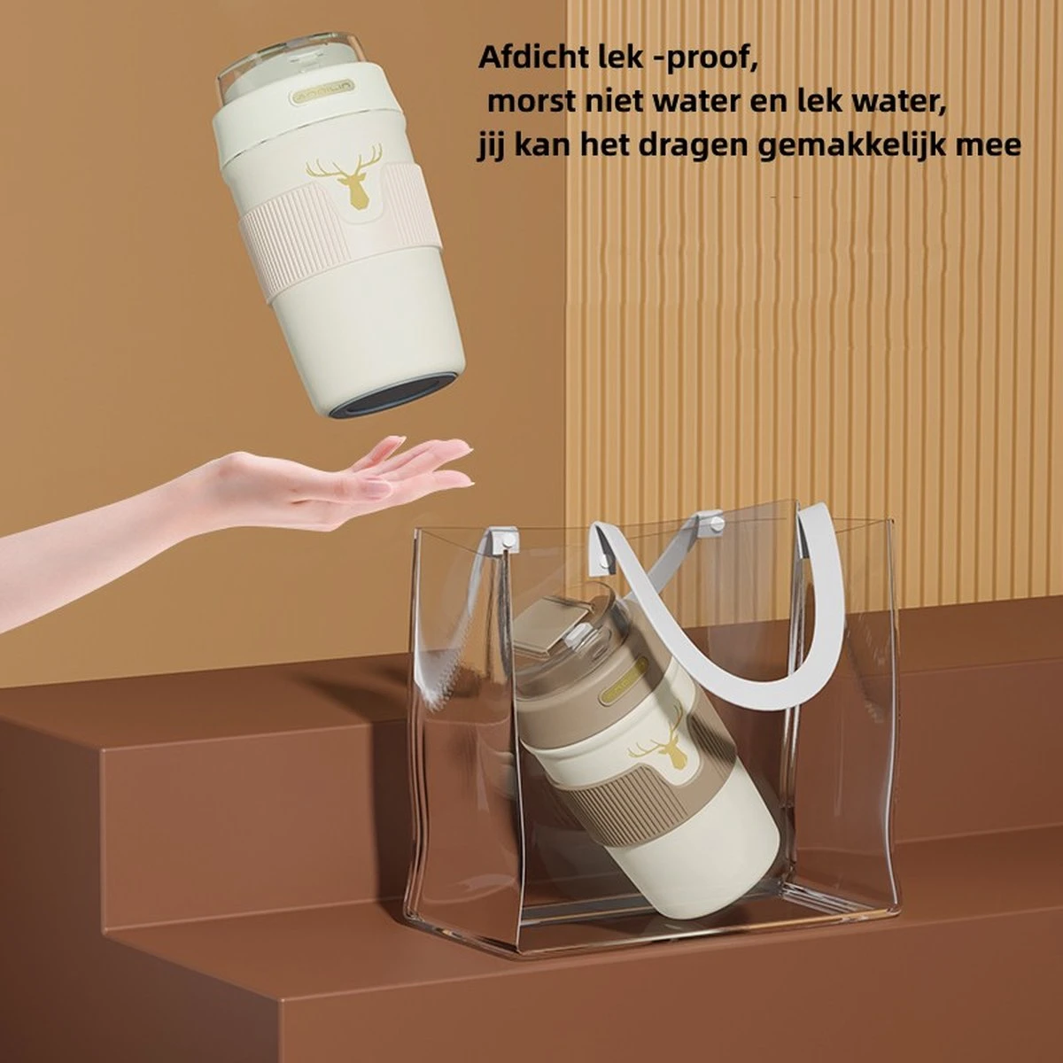 Floraweg Cup - Drinkbeker To GO- Lekvrij Dubbelwandig ,RVS 316, Thermosbeker Koffiebeker- Koffie En Thee - 400ml Zwart 4 Floraweg Cup - Drinkbeker To GO- Lekvrij Dubbelwandig ,RVS 316, Thermosbeker Koffiebeker- Koffie En Thee - 400ml Zwart - Afbeelding 4