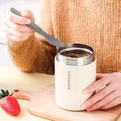 Lock&Lock RVS Thermos Lunchbox - Voedselcontainer - Voedseldrager - Lunchpot - Snackbox - Soepbeker To Go - Warme Maaltijden - Volwassenen - 500ml - Houdt Tot 6 Uur Warm - Lekvrij - Wit -Ketelwinkel 1200x1200 215
