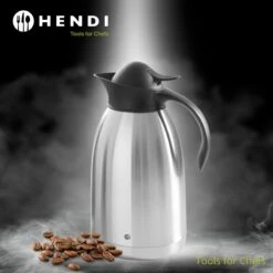 Hendi Thermoskan 2 Liter - Isoleerkan Met Drukknop - Zwart - Ø14,5x(H)26cm -Ketelwinkel 1200x1200 354