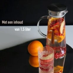 MÊZON® Schenkkan - Glazen Waterkan - Waterkaraf Voor Fruitwater - Multifunctionele Decanteer Karaf - Kan Met Deksel - 1.5L Capaciteit -Ketelwinkel 1200x1200 539