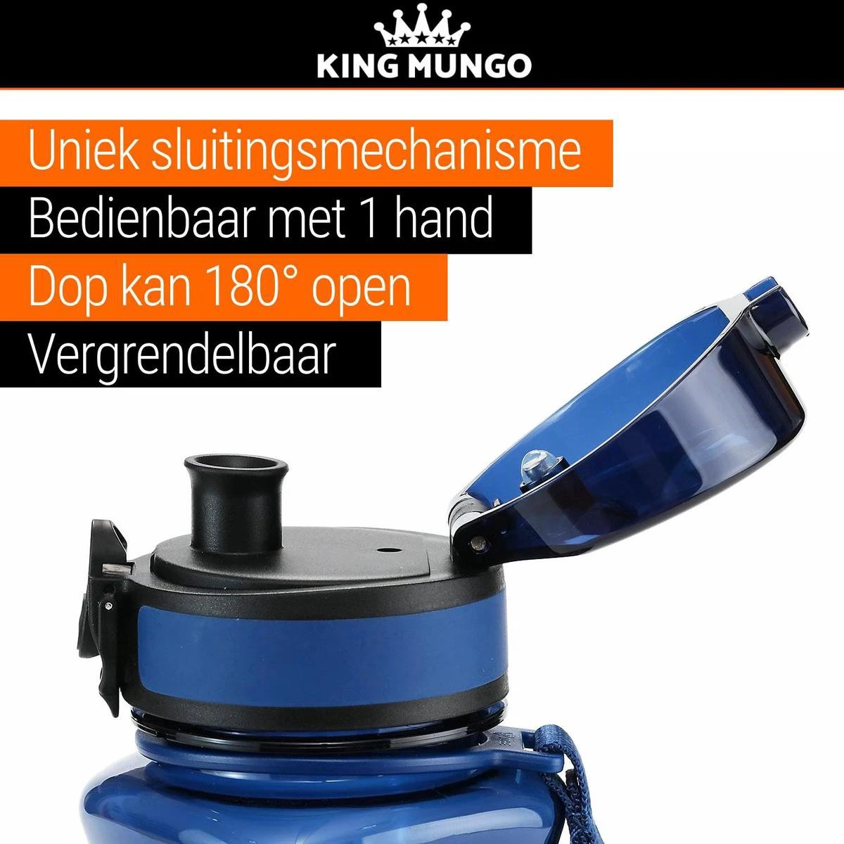 Drinkfles Herbruikbare Waterfles | 500 Ml Donker Blauw | Vaatwasserbestendig Drinkbus Bidon | King Mungo KMDF004 5 Drinkfles Herbruikbare Waterfles | 500 Ml Donker Blauw | Vaatwasserbestendig Drinkbus Bidon | King Mungo KMDF004 - Afbeelding 5