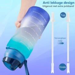 FLOOQ Motivatie Waterfles Zwart - 2 Liter Drinkfles - BPA Vrij - Waterfles Met Tijdsmarkering -Ketelwinkel 1200x1200 567