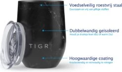 TIGR The Combo - Voordeelset Minimalist Thermosfles En Cup Warmhoudbeker - 500ml - Zwart Marmer -Ketelwinkel 1200x710 1