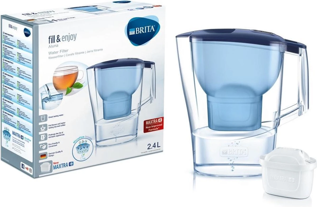 BRITA Fill&enjoy Aluna Cool Waterfilterkan - Blue 1 BRITA Fill&enjoy Aluna Cool Waterfilterkan - Blue