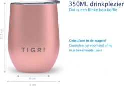 TIGR Cup - Drinkbeker - Thermosbeker - Koffie En Thee - 350ml - Rosé Goud -Ketelwinkel 1200x833