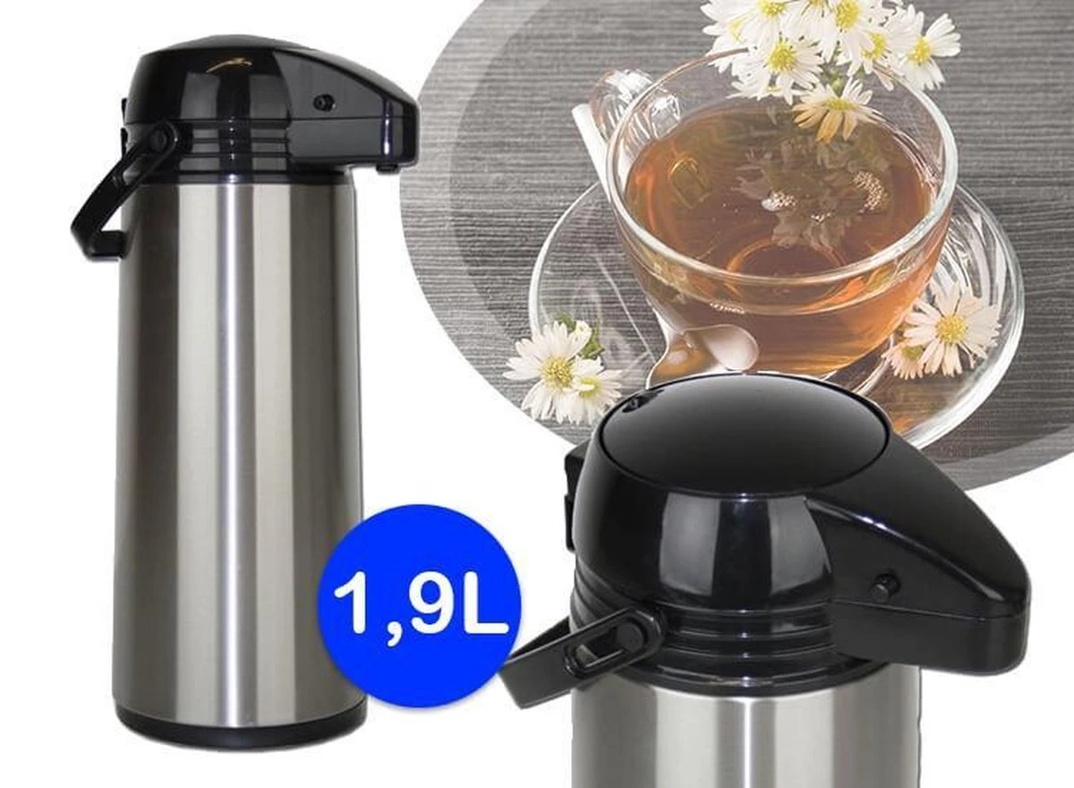 Basic Haushalt 26126 - Airpot - RVS - 1.9 Liter 2 Basic Haushalt 26126 - Airpot - RVS - 1.9 Liter - Afbeelding 2