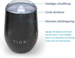 TIGR The Combo - Voordeelset Minimalist Thermosfles En Cup Warmhoudbeker - 500ml - Zwart Marmer -Ketelwinkel 1200x929
