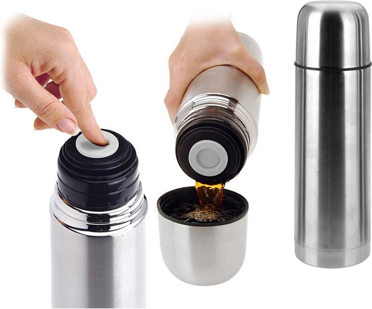 Excellent Houseware KOOPMAN Thermoskan Bullet 1 Liter RVS 5 Excellent Houseware KOOPMAN Thermoskan Bullet 1 Liter RVS - Afbeelding 5