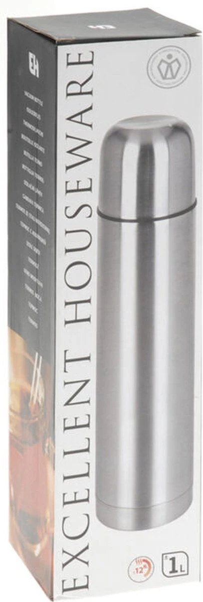Excellent Houseware KOOPMAN Thermoskan Bullet 1 Liter RVS 6 Excellent Houseware KOOPMAN Thermoskan Bullet 1 Liter RVS - Afbeelding 6