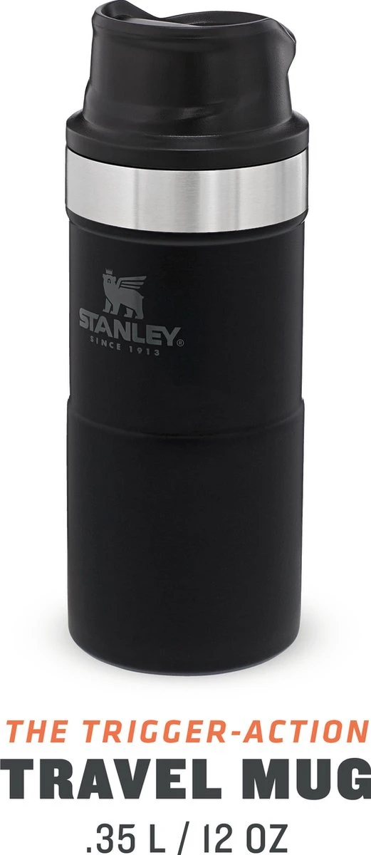 Stanley Trigger-Action Travel Mug 0.35L - Thermosfles - Matt Black 20 Stanley Trigger-Action Travel Mug 0.35L - Thermosfles - Matt Black - Afbeelding 20