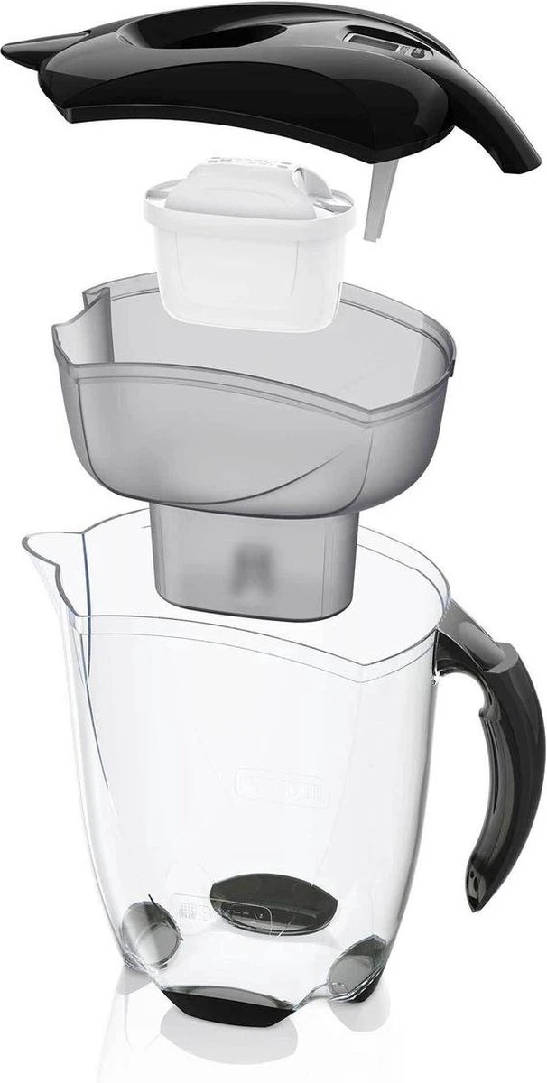 BRITA - Waterfilterkan Elemaris - Zwart - 3,5L - Inclusief 1 Maxtra+ Waterfilterpatroon 3 BRITA - Waterfilterkan Elemaris - Zwart - 3,5L - Inclusief 1 Maxtra+ Waterfilterpatroon - Afbeelding 3