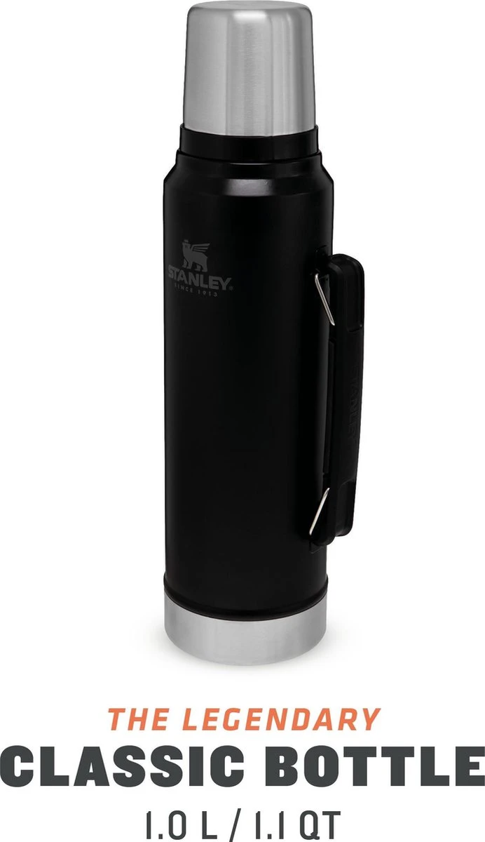 Stanley The Legendary Classic Bottle 1,00L - Thermosfles - Matte Black 12 Stanley The Legendary Classic Bottle 1,00L - Thermosfles - Matte Black - Afbeelding 12