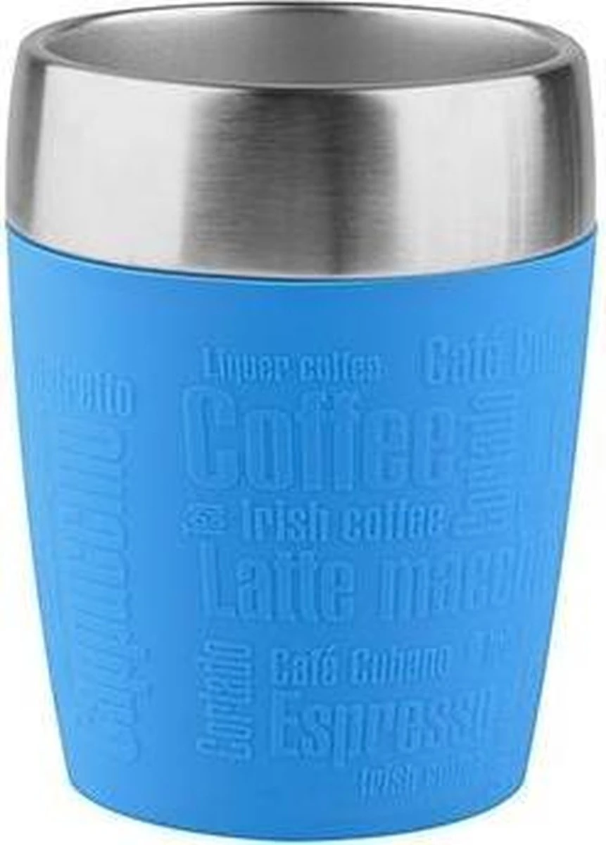 Tefal TRAVEL CUP K30833 Isoleerbeker - Inhoud 0.2L RVS / Blauw 1 Tefal TRAVEL CUP K30833 Isoleerbeker - Inhoud 0.2L RVS / Blauw