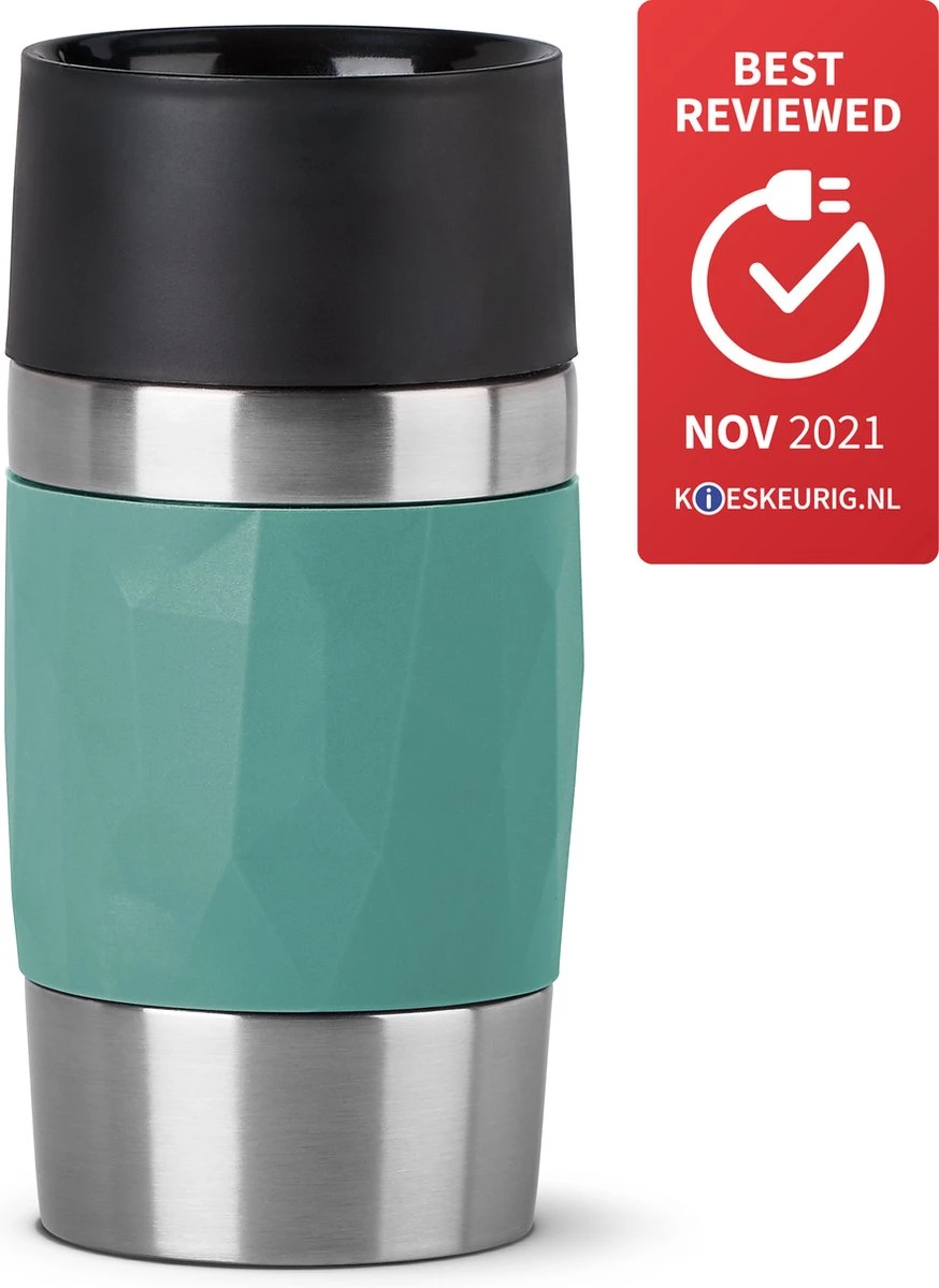 Tefal Compact Travel Mug Compact Thermosfles - 0,3 L - Groen 2 Tefal Compact Travel Mug Compact Thermosfles - 0,3 L - Groen - Afbeelding 2